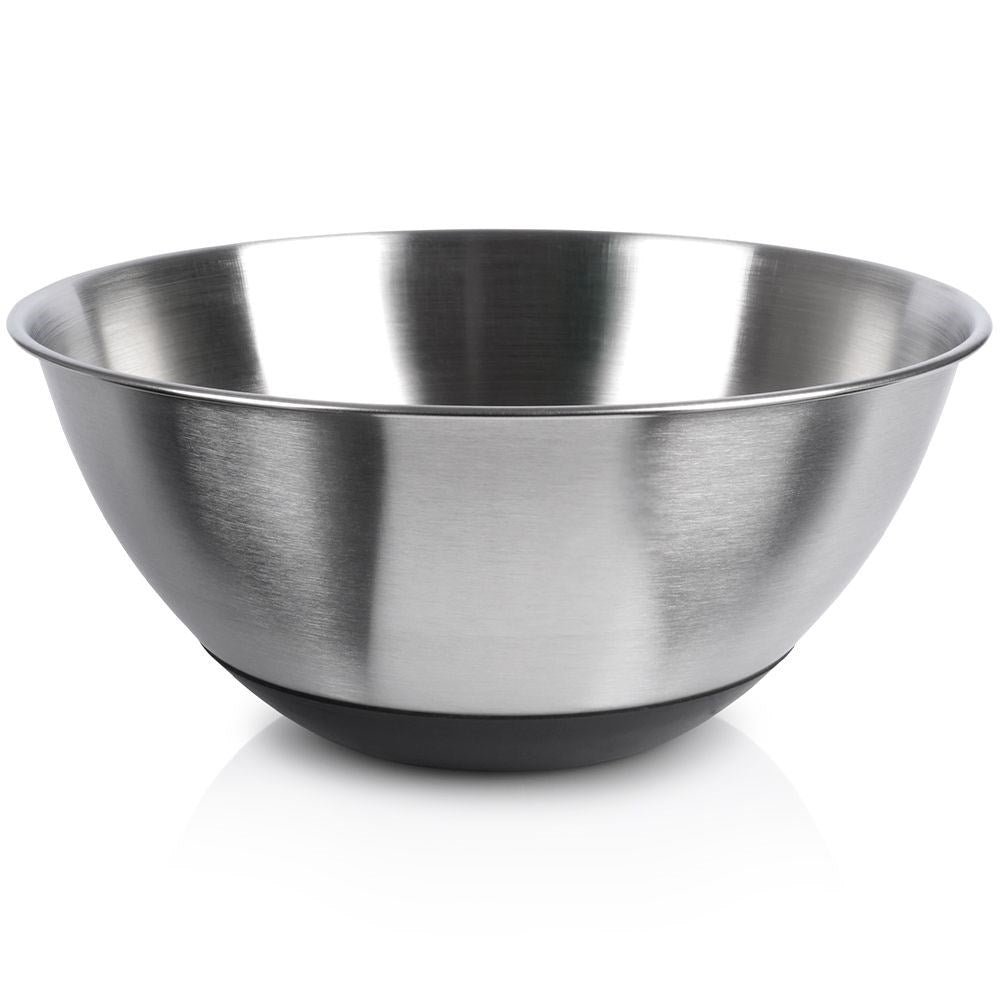 Non-slip stainless steel bowl with versatile use in the kitchen