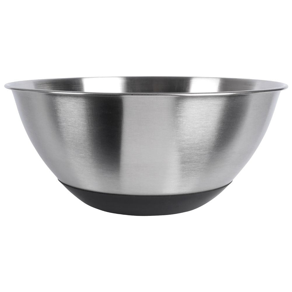 Non-slip stainless steel bowl with versatile use in the kitchen