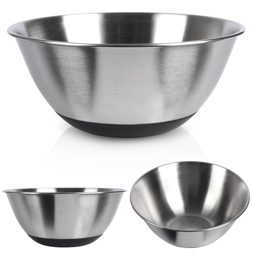 Non-slip stainless steel salad bowl for all kitchen needs