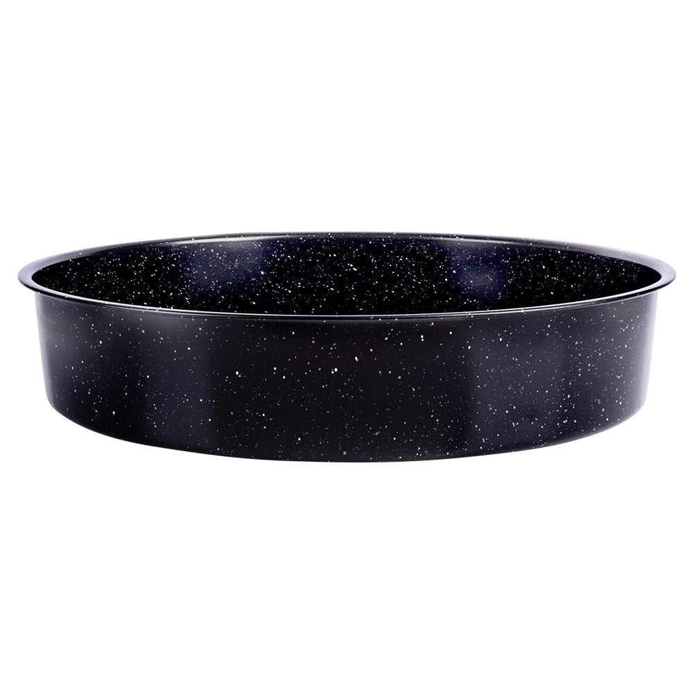 Non-stick baking pan for cakes, pizza and meat.