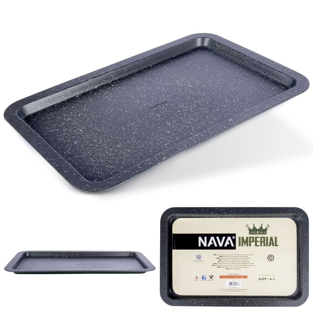 Non-stick baking sheet with granite coating for all ovens