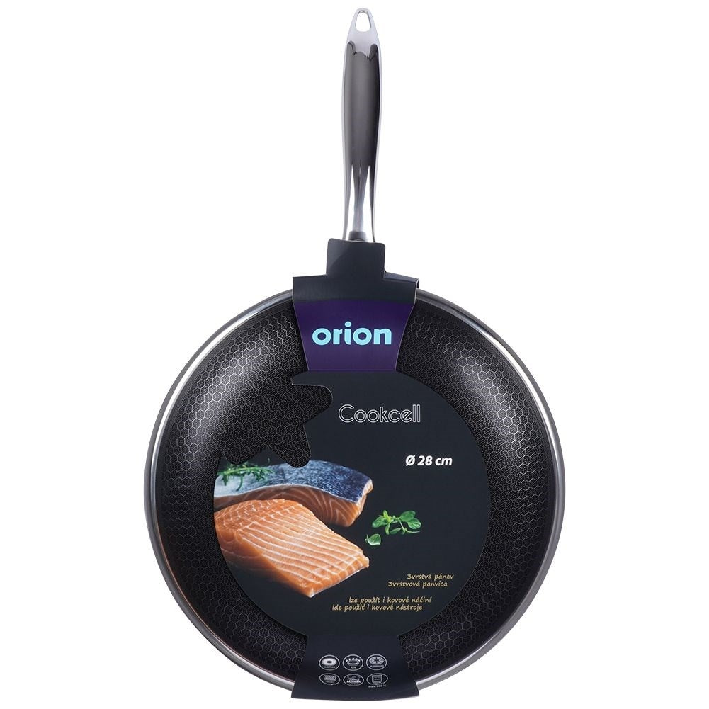 Non-stick frying pan in stainless steel, dishwasher safe