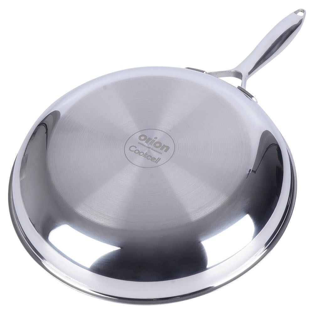 Non-stick frying pan in stainless steel, dishwasher safe