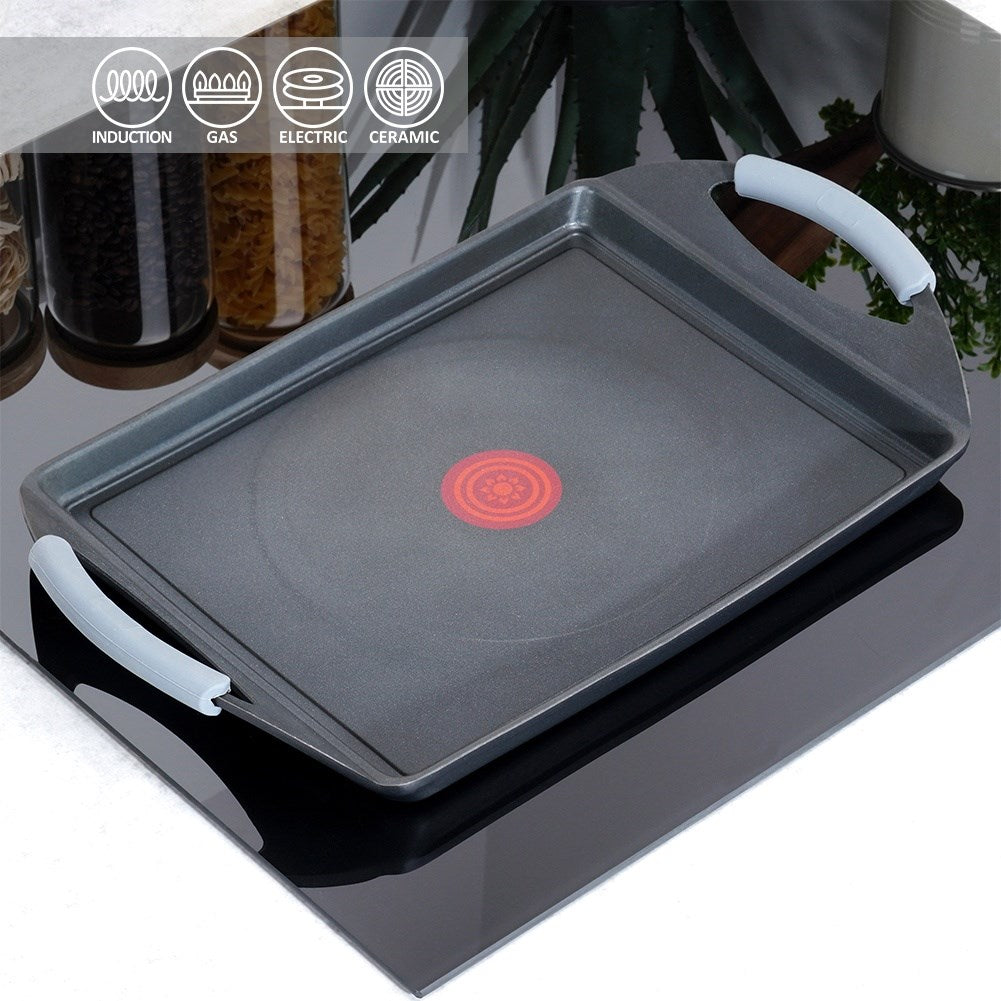 Non-stick grill plate with heating indicator GALI 41x24.5 cm