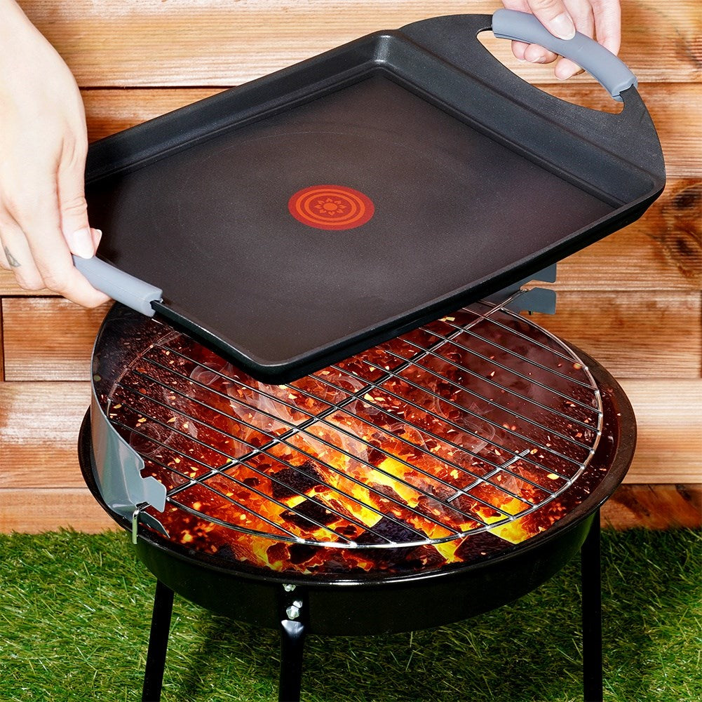 Non-stick grill plate with heating indicator GALI 41x24.5 cm