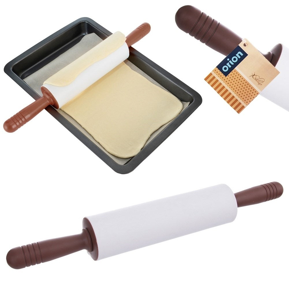 Non-stick rotating rolling pin with silicone coating
