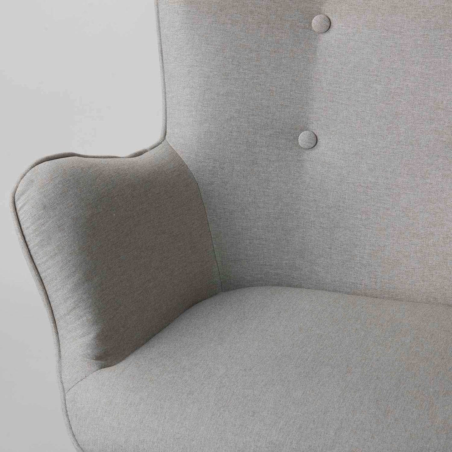 Norse wing chair with footrest light grey