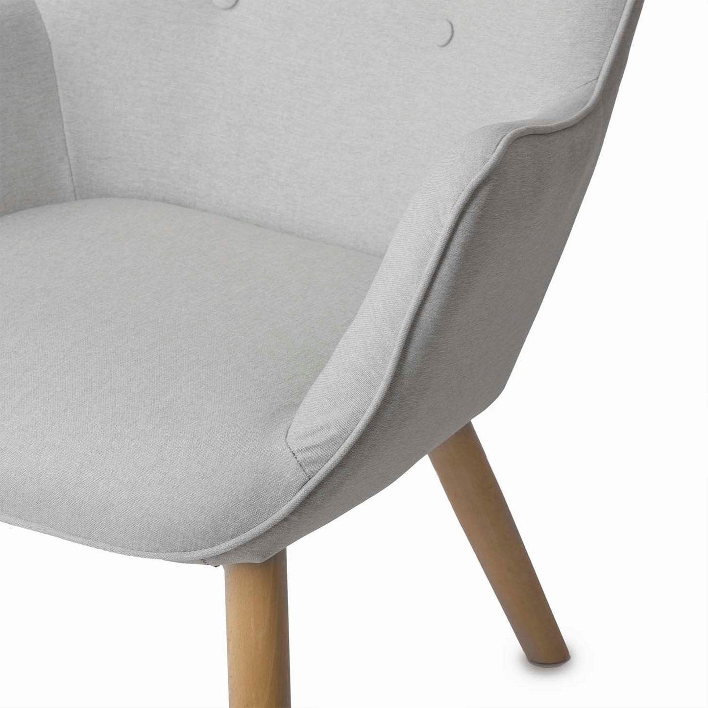 Norse wing chair with footrest light grey