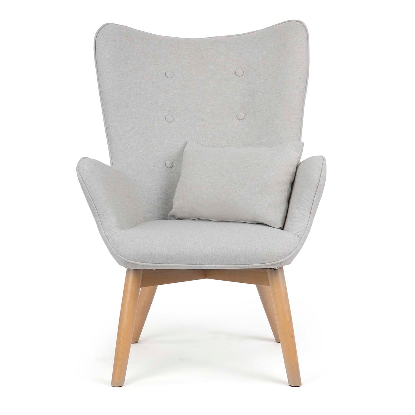Norse wing chair with footrest light grey