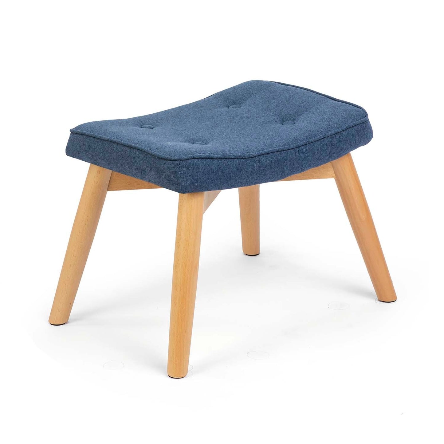 Norse wing chair with footstool, blue