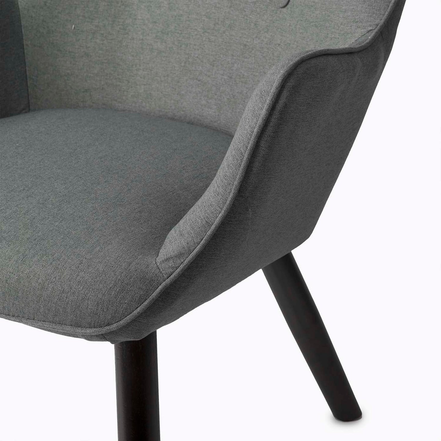 Norse wing chair with footstool, gray