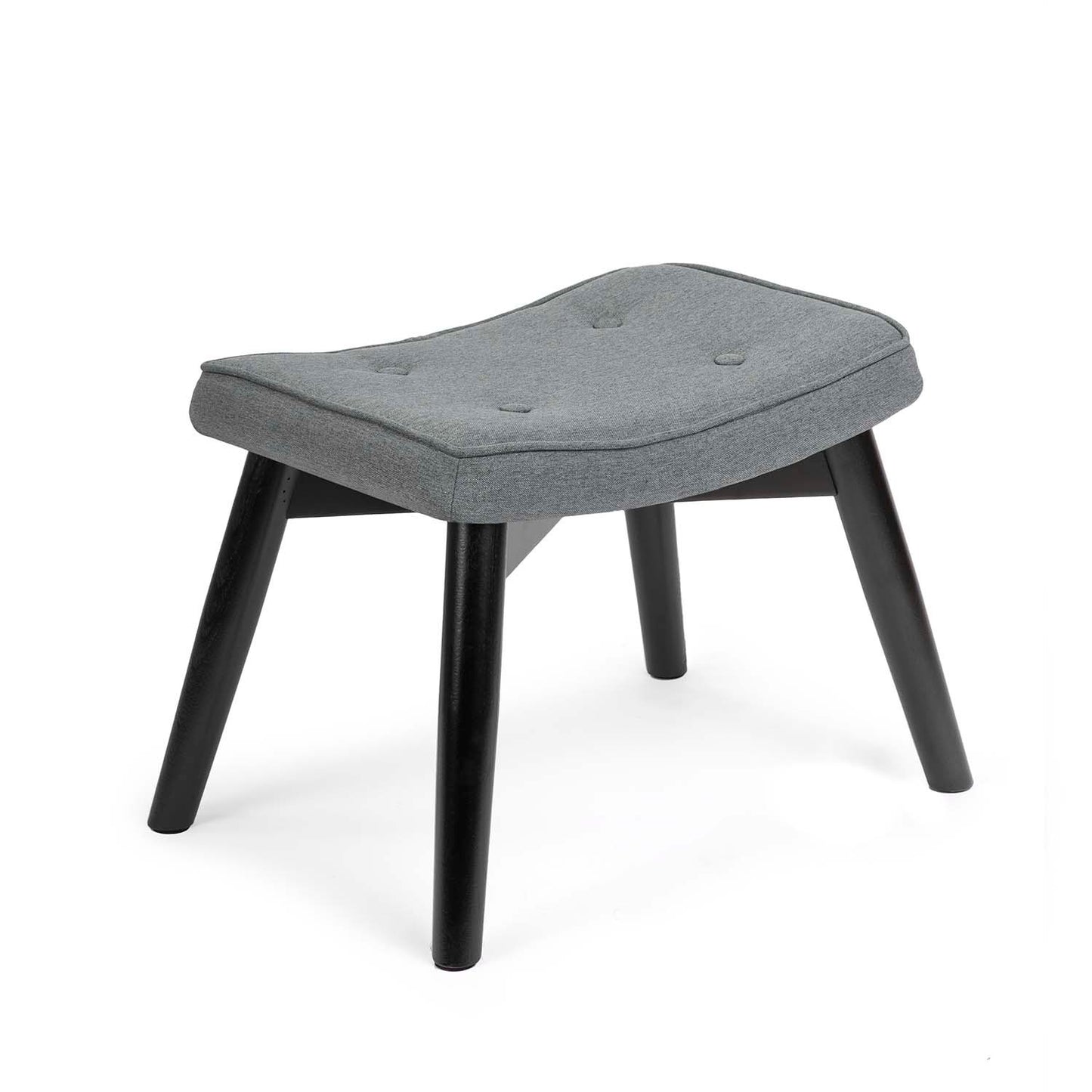 Norse wing chair with footstool, gray