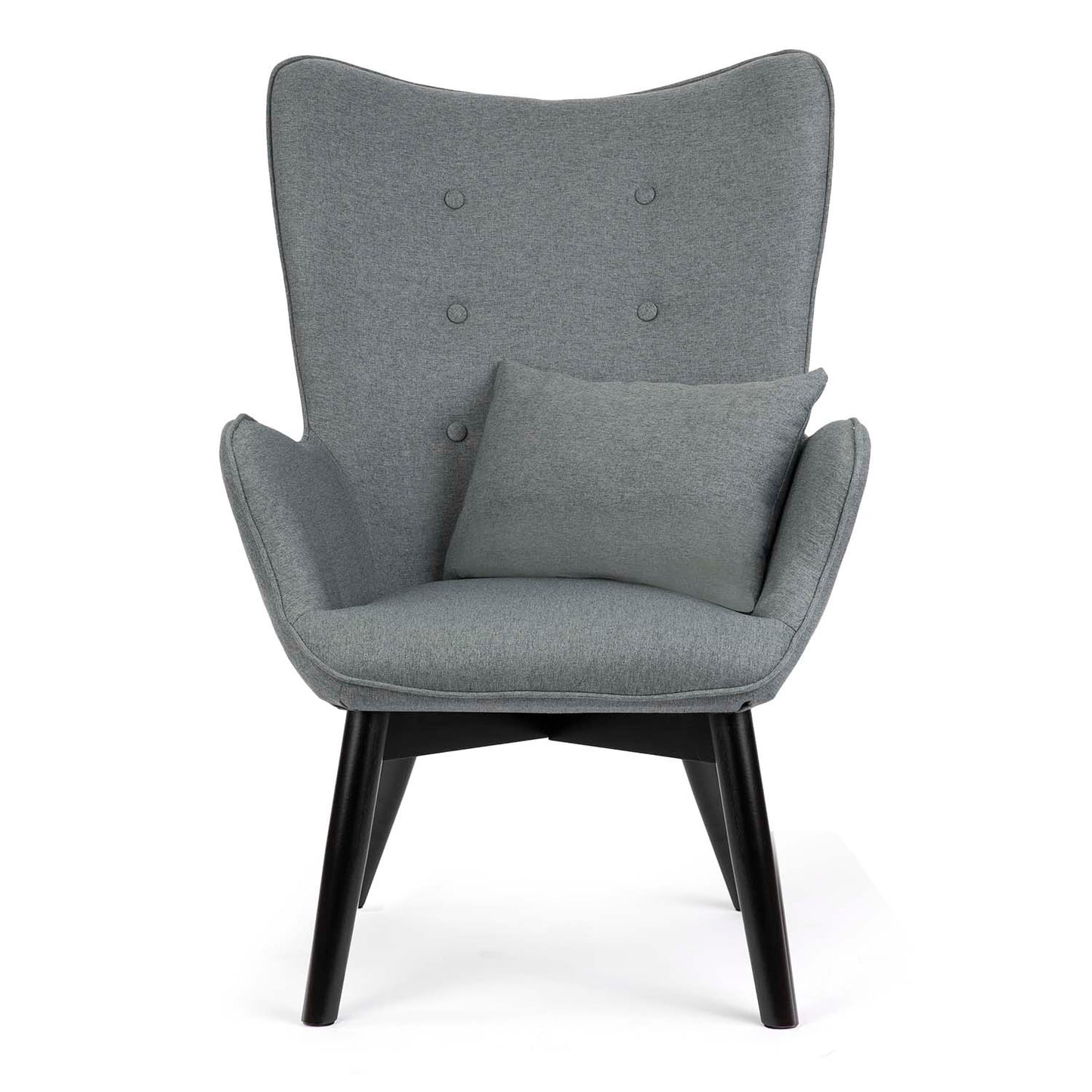 Norse wing chair with footstool, gray