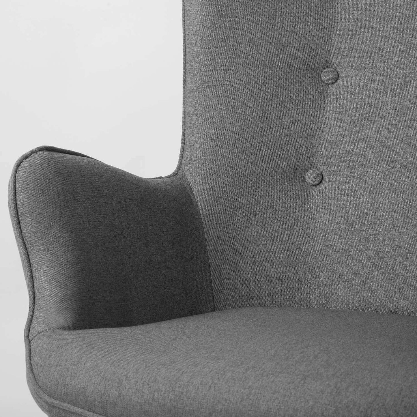 Norse wing chair with footstool, gray
