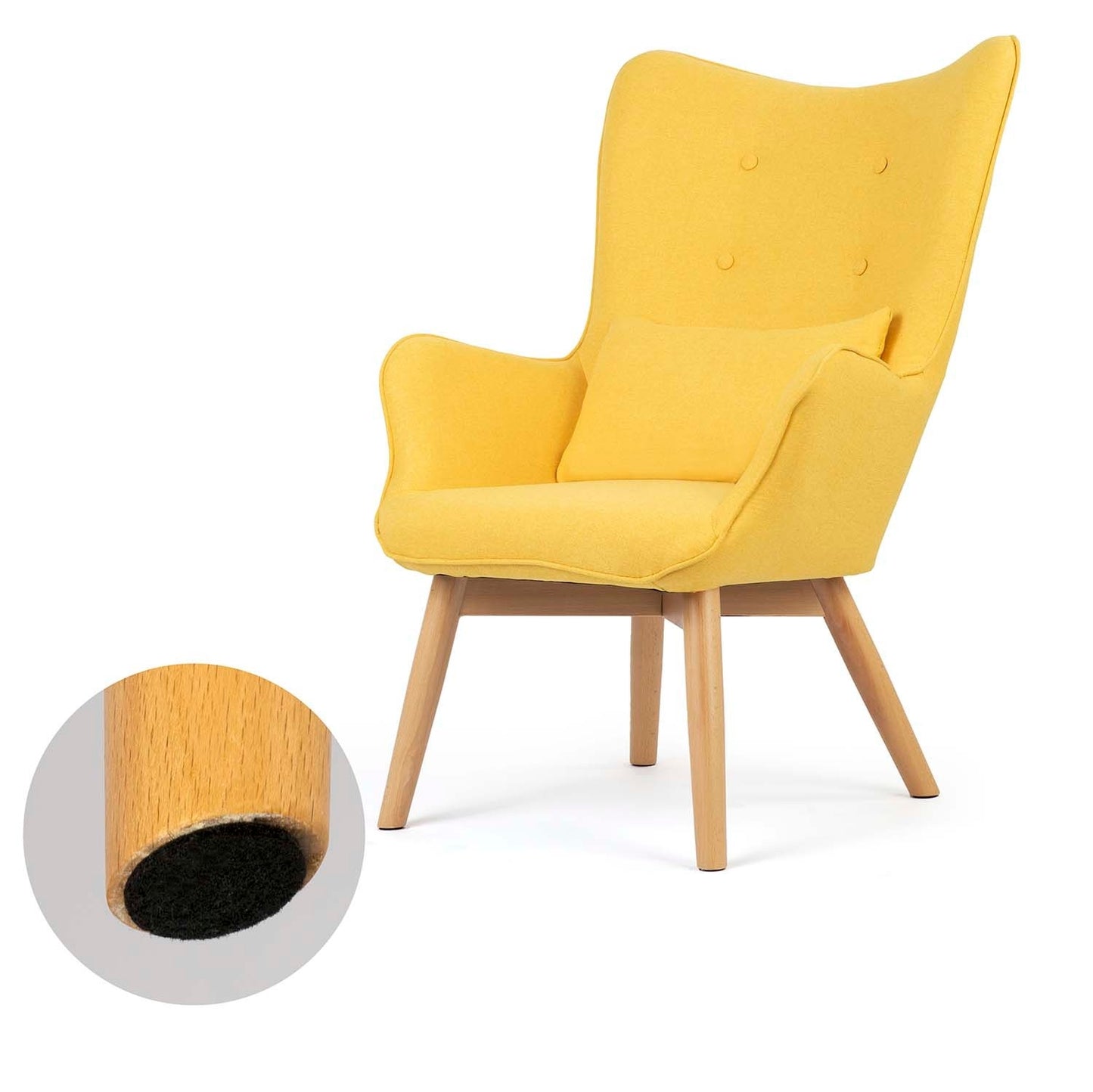 Norse yellow wing chair with footrest