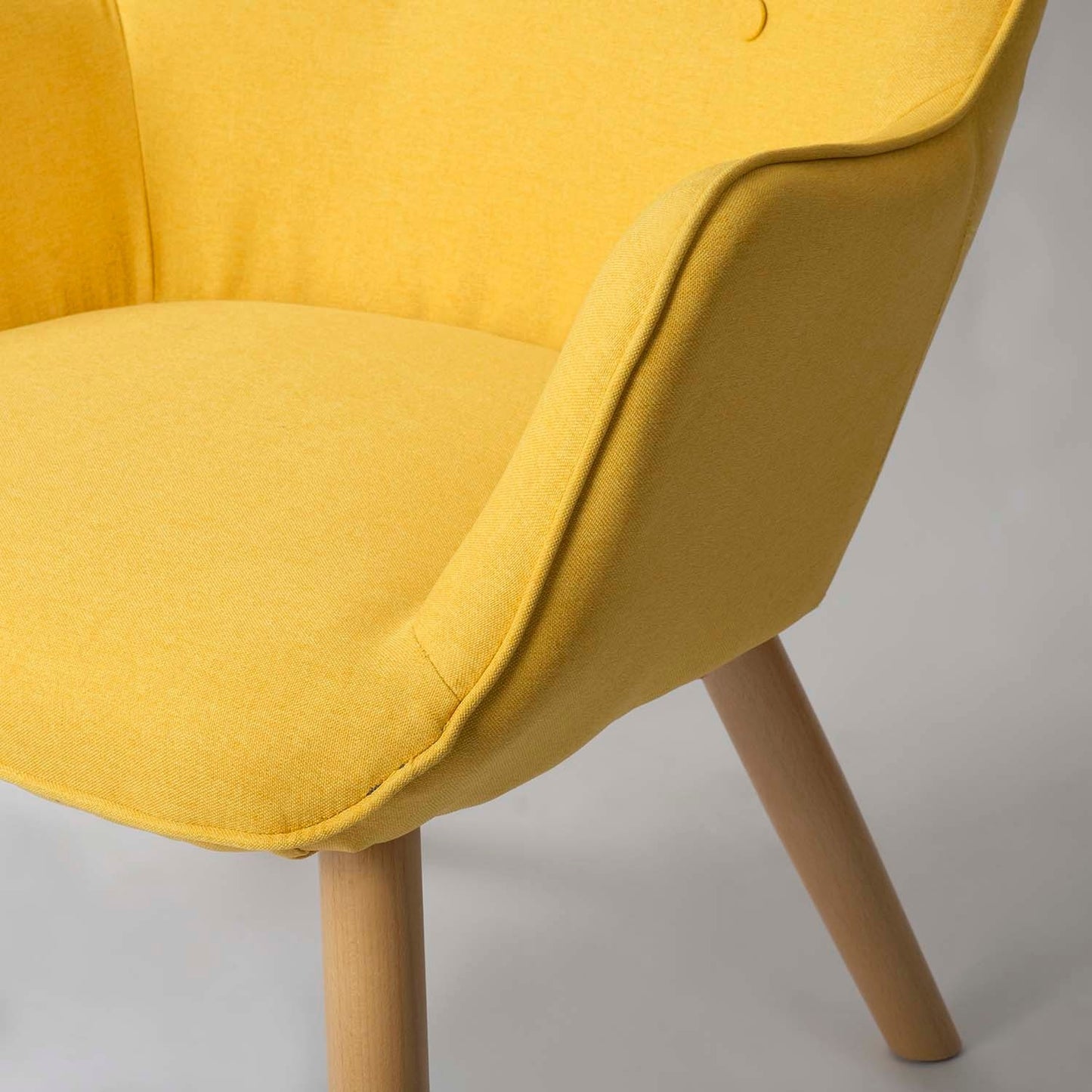 Norse yellow wing chair with footrest