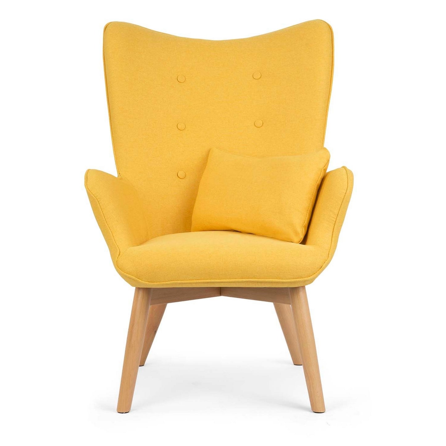 Norse yellow wing chair with footrest