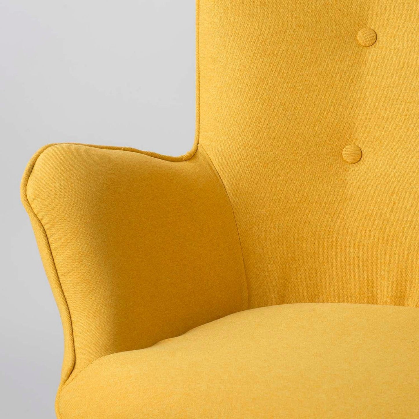Norse yellow wing chair with footrest