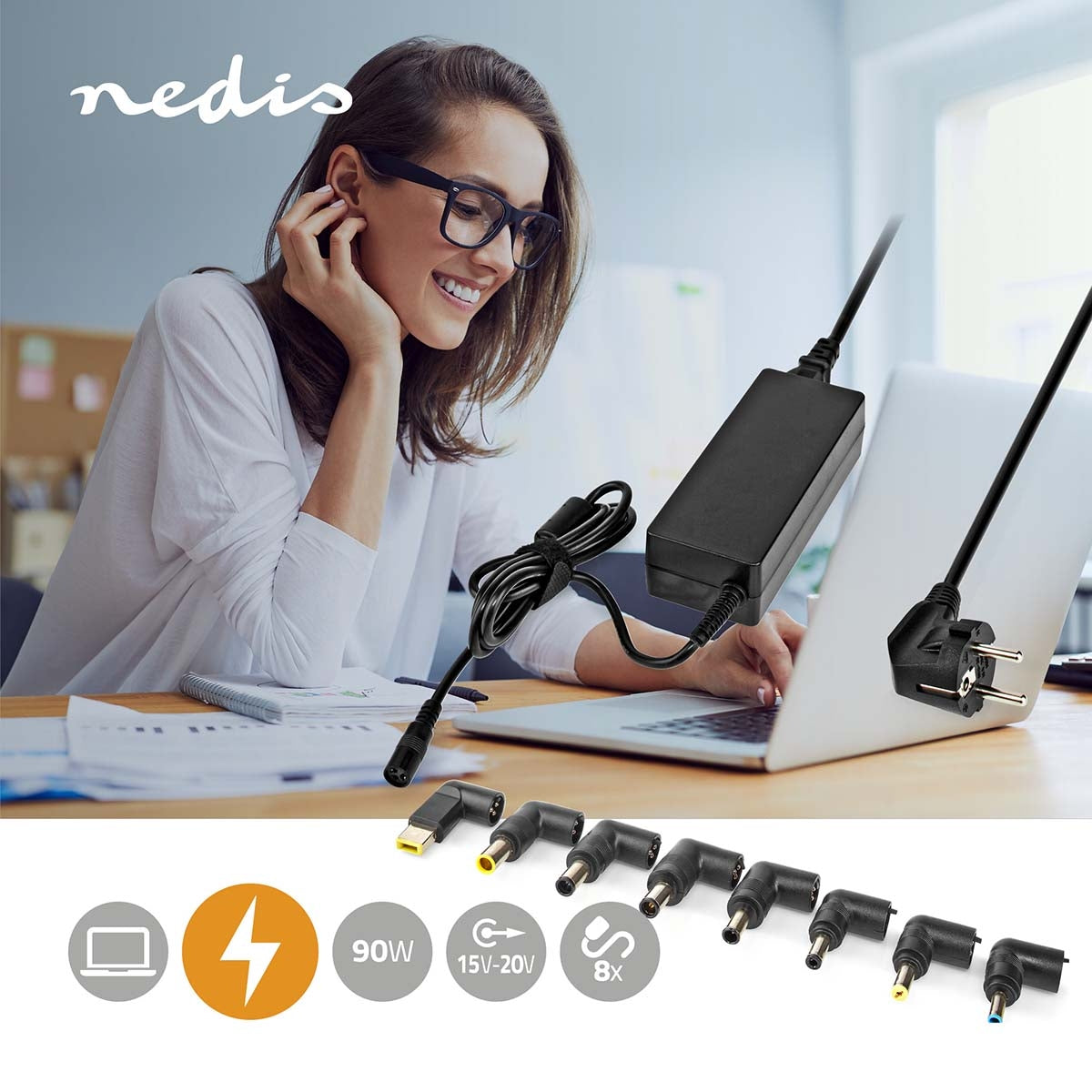 Notebook Adapter | 90 W | 18.5 / 19 / 19.5 / 20 V DC | 6.0 A| Type F (CEE 7/7)