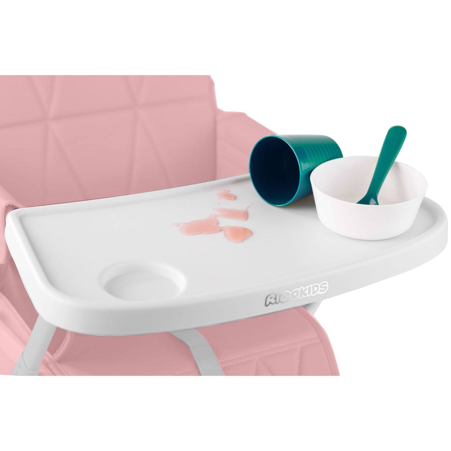 Nuco feeding chair white + pink