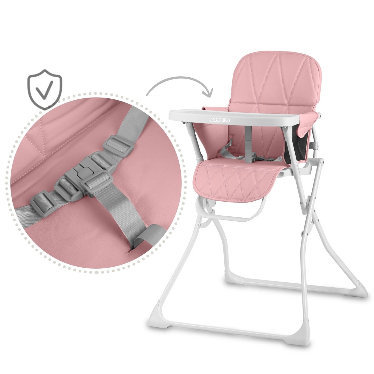 Nuco feeding chair white + pink
