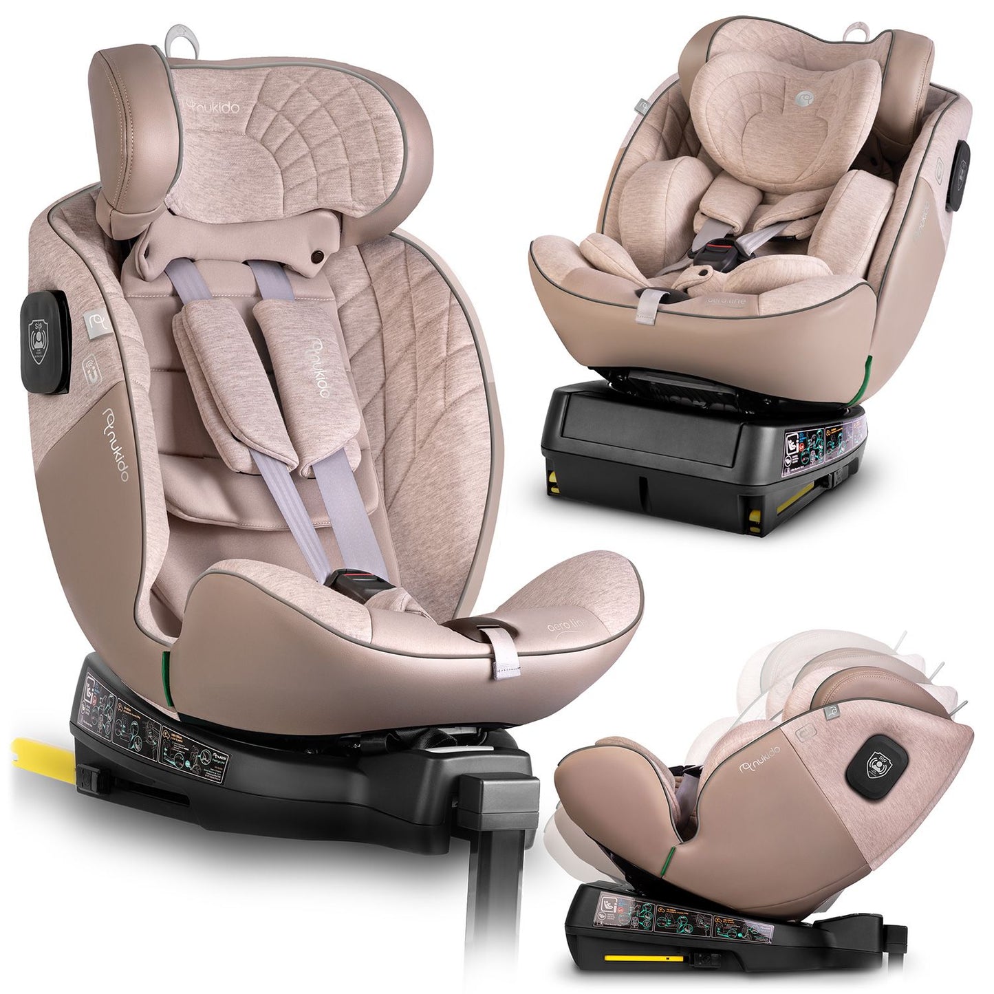 Nukido Aero Line Beige Car Seat 0-36kg ISOFIX