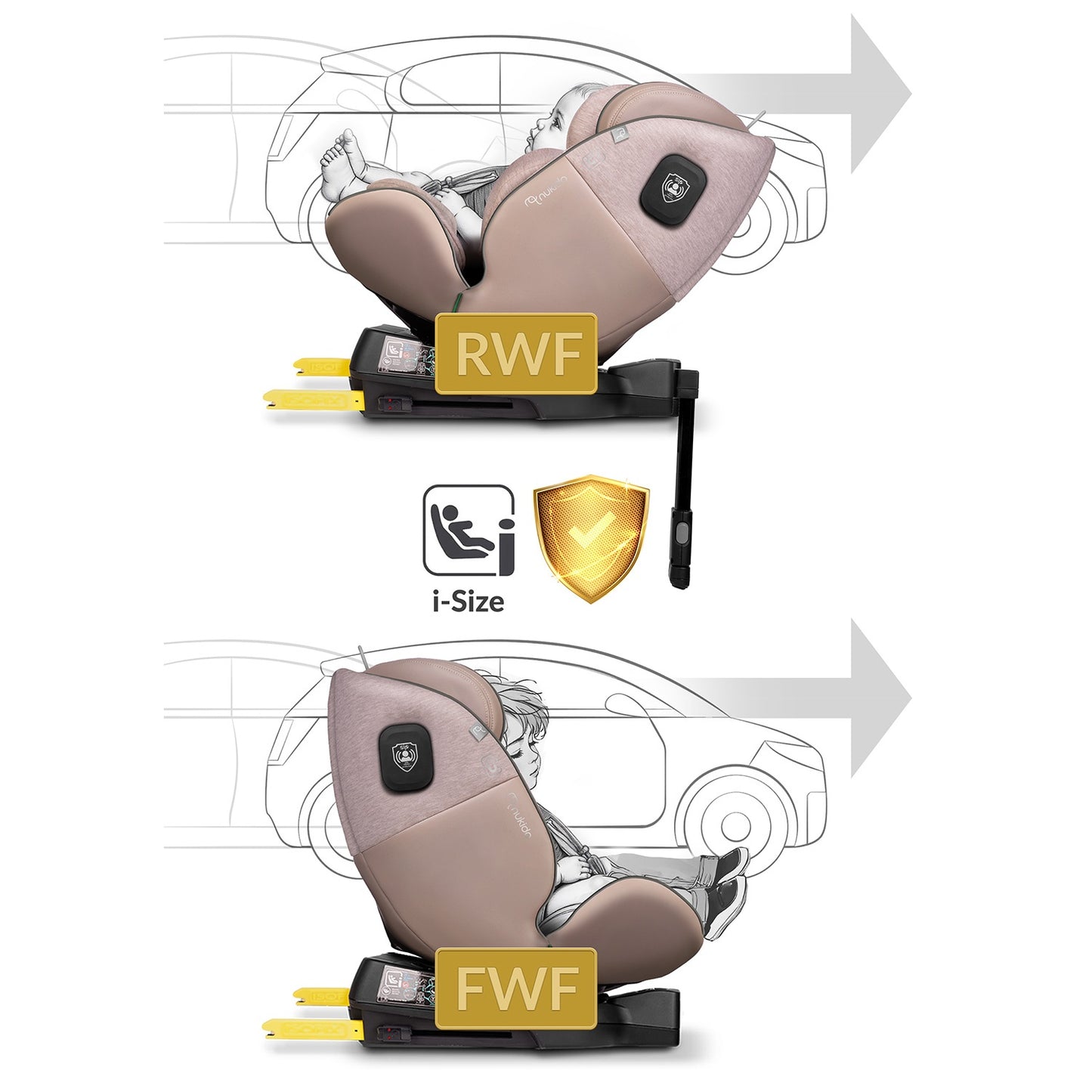 Nukido Aero Line Beige Car Seat 0-36kg ISOFIX