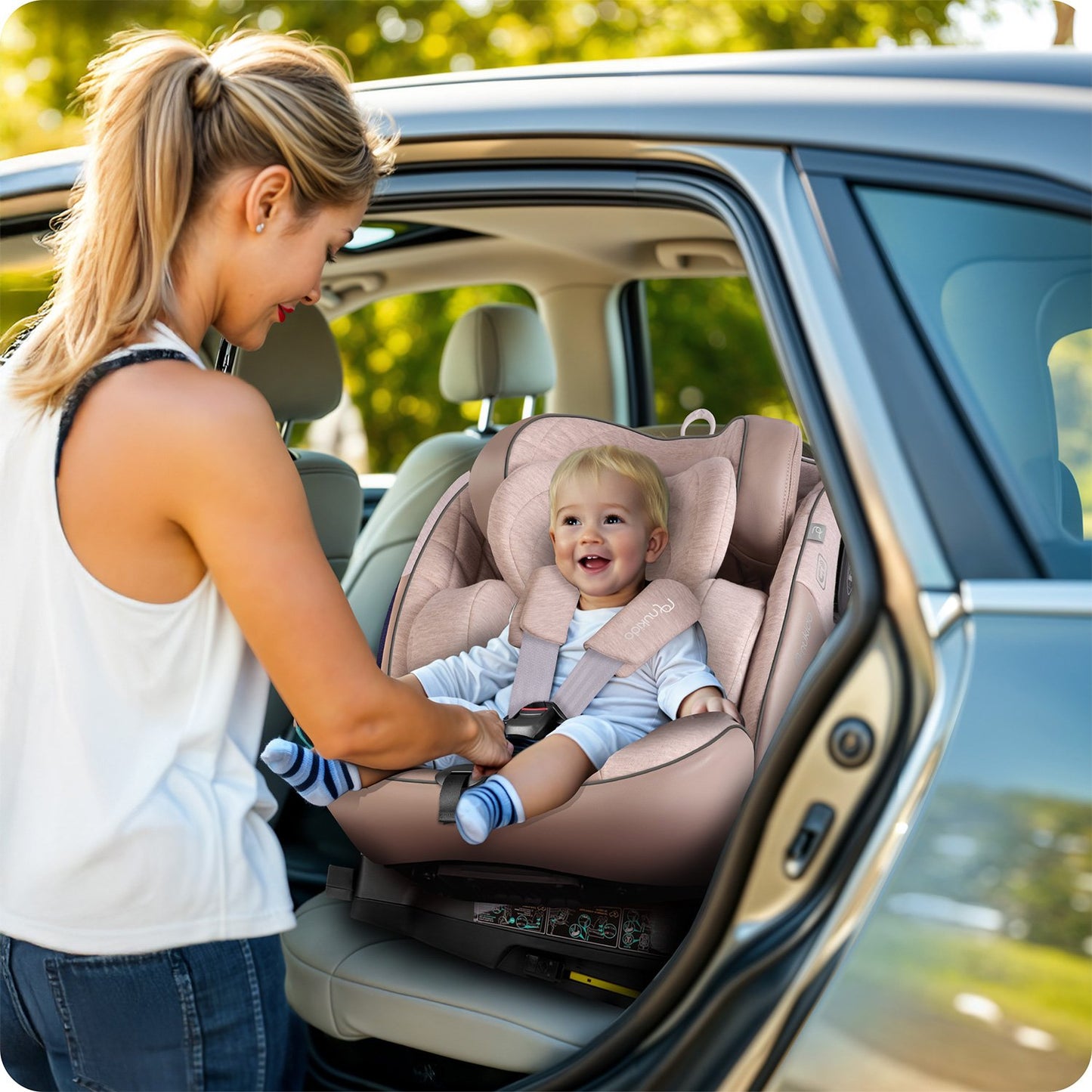 Nukido Aero Line Beige Car Seat 0-36kg ISOFIX