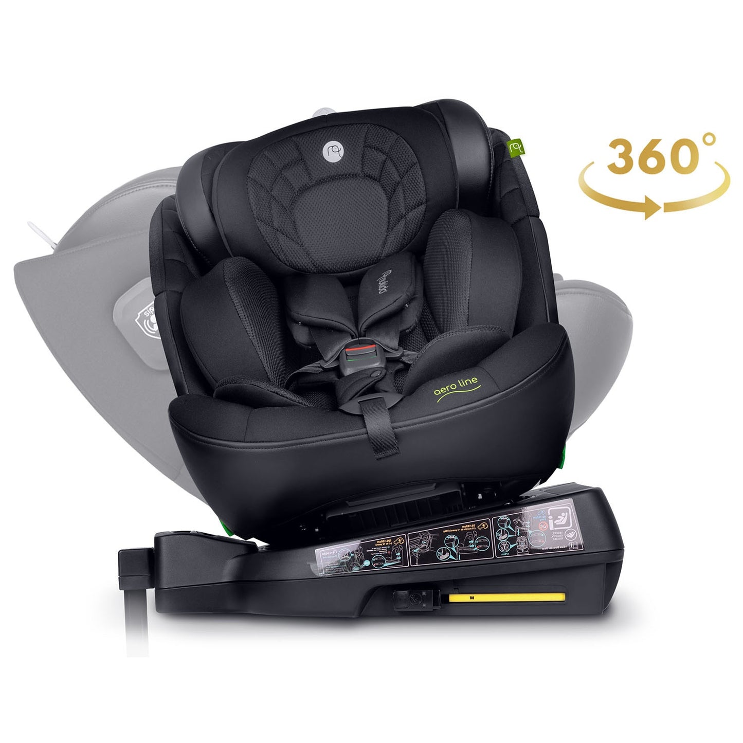 Nukido Aero Line Car Seat Black 0-36kg ISOFIX