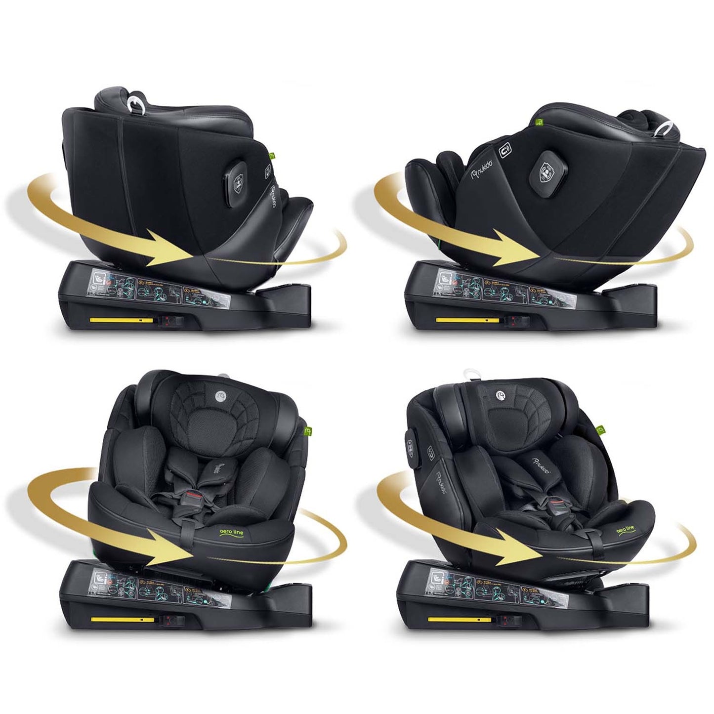 Nukido Aero Line Car Seat Black 0-36kg ISOFIX