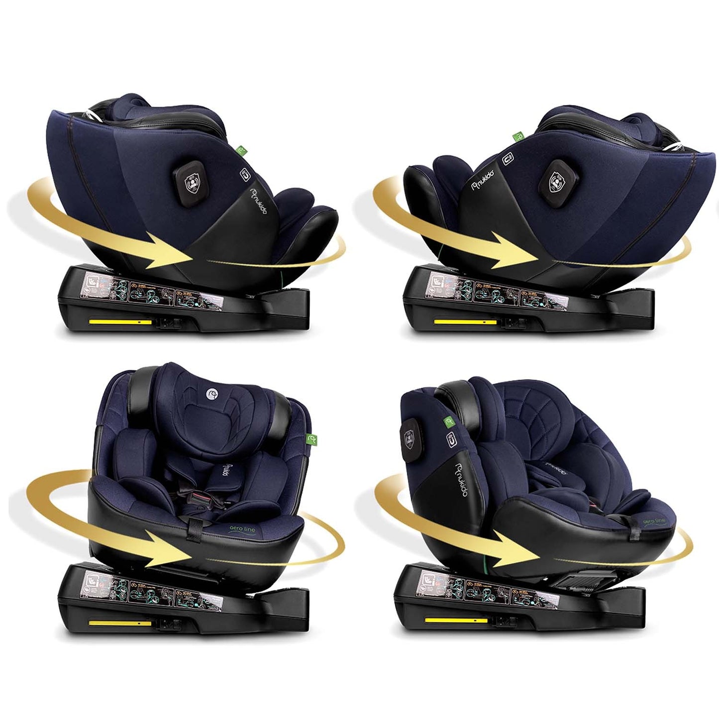 Nukido Aero Line Car Seat Black/Navy Blue 0-36kg ISOFIX