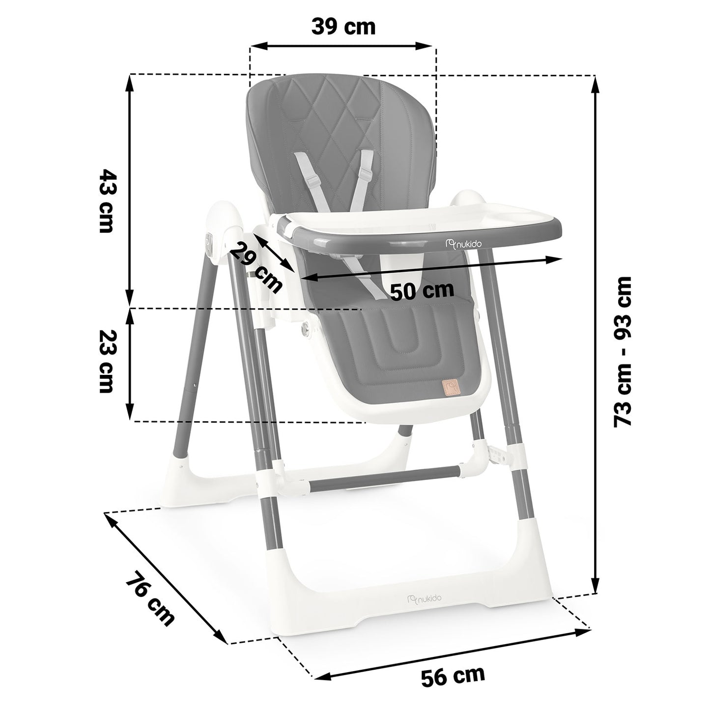Nukido Elite feeding chair, black