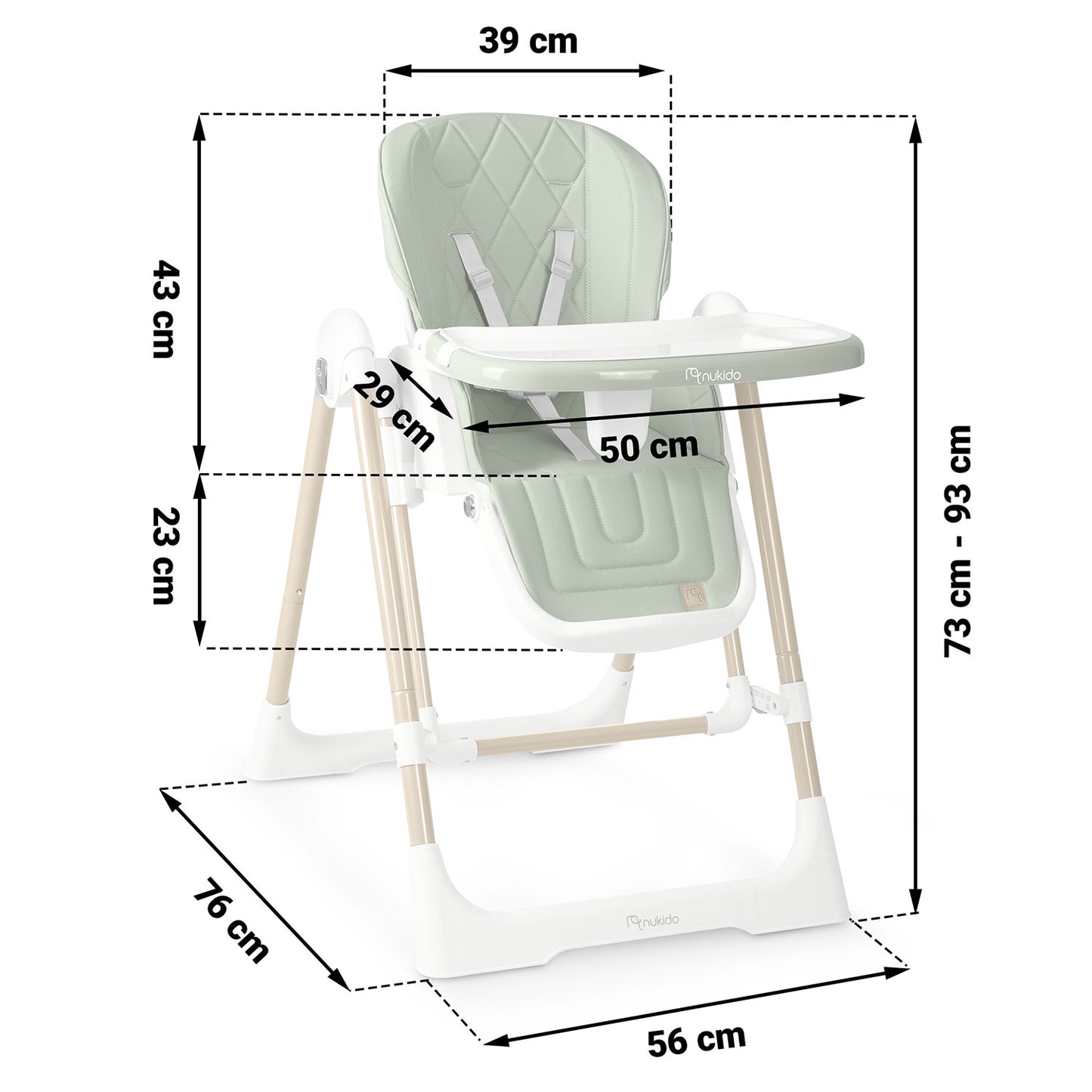 Nukido Elite feeding chair, green