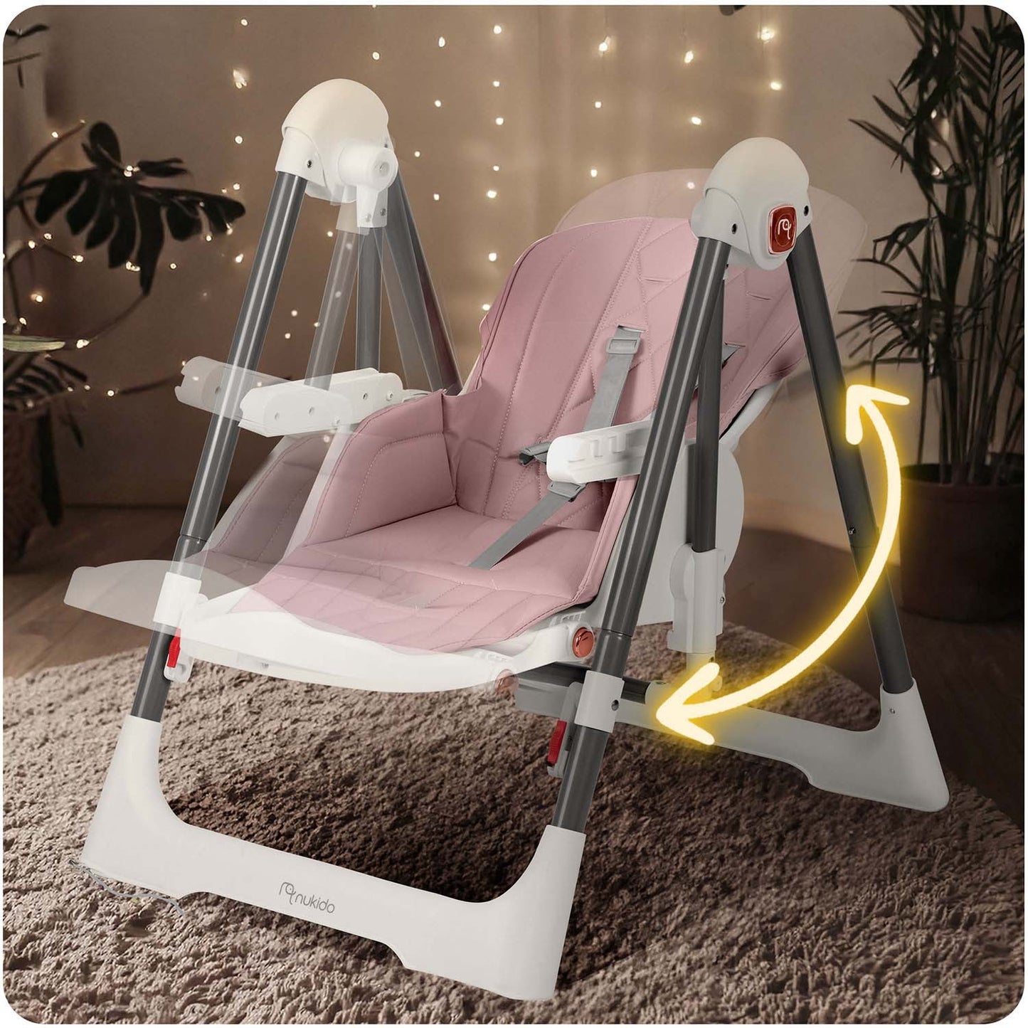 Nukido Elite feeding chair, pink