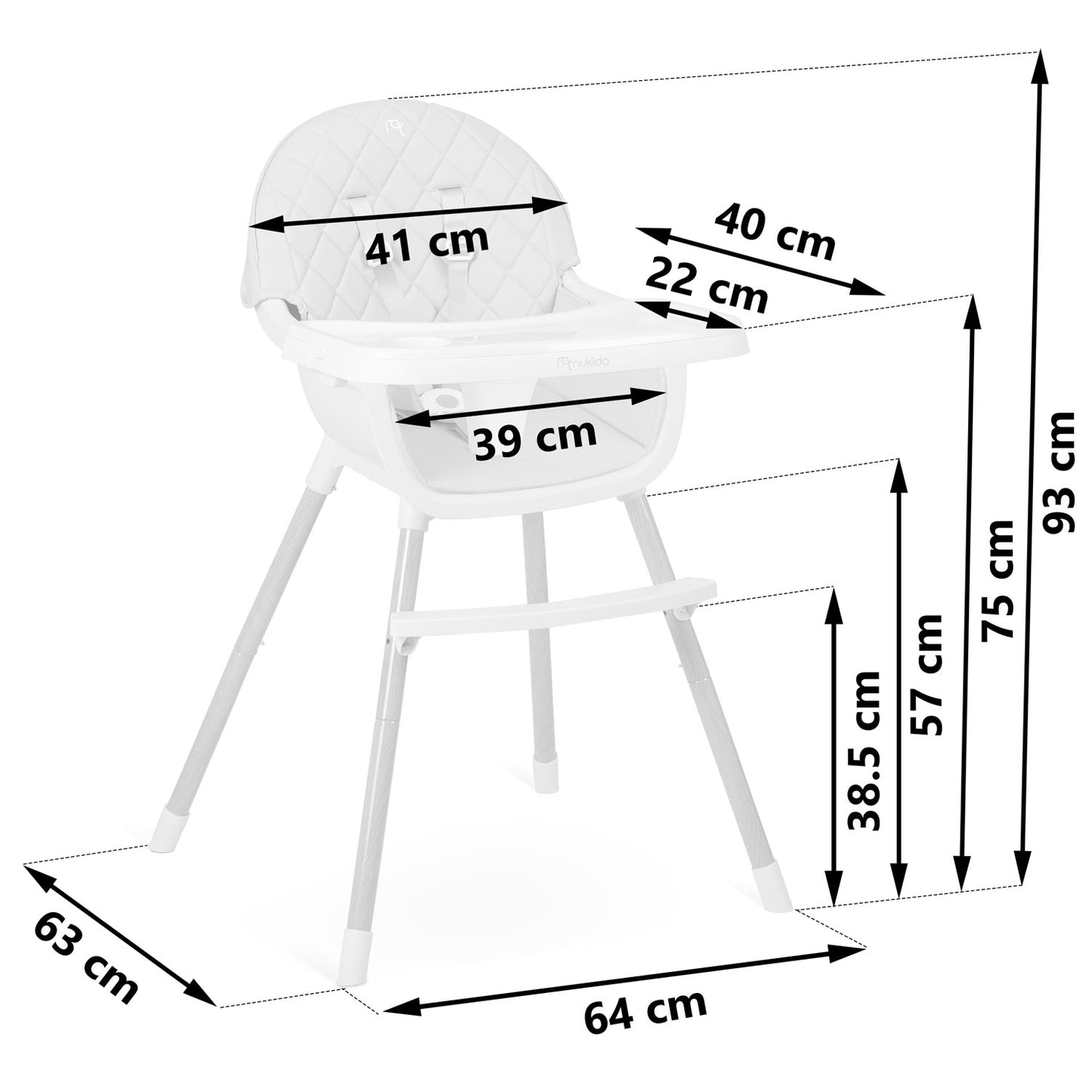 Nukido Lilo Dining Chair for Children, Mint Green