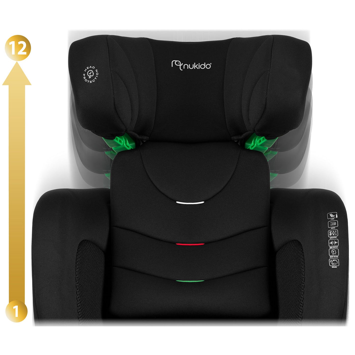 Nukido Louis Soft Car Seat Black 15-36kg ISOFIX