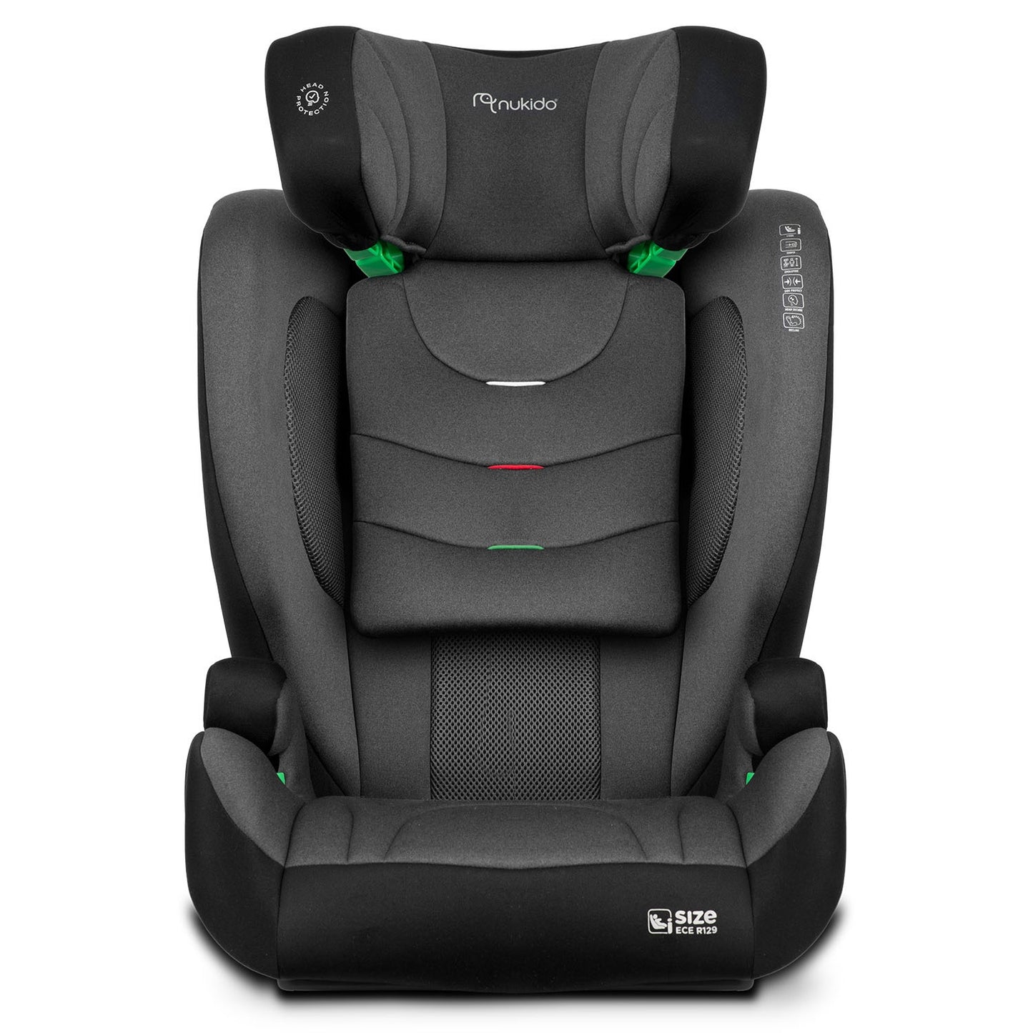 Nukido Louis Soft Car Seat Black/Grey 15-36kg ISOFIX