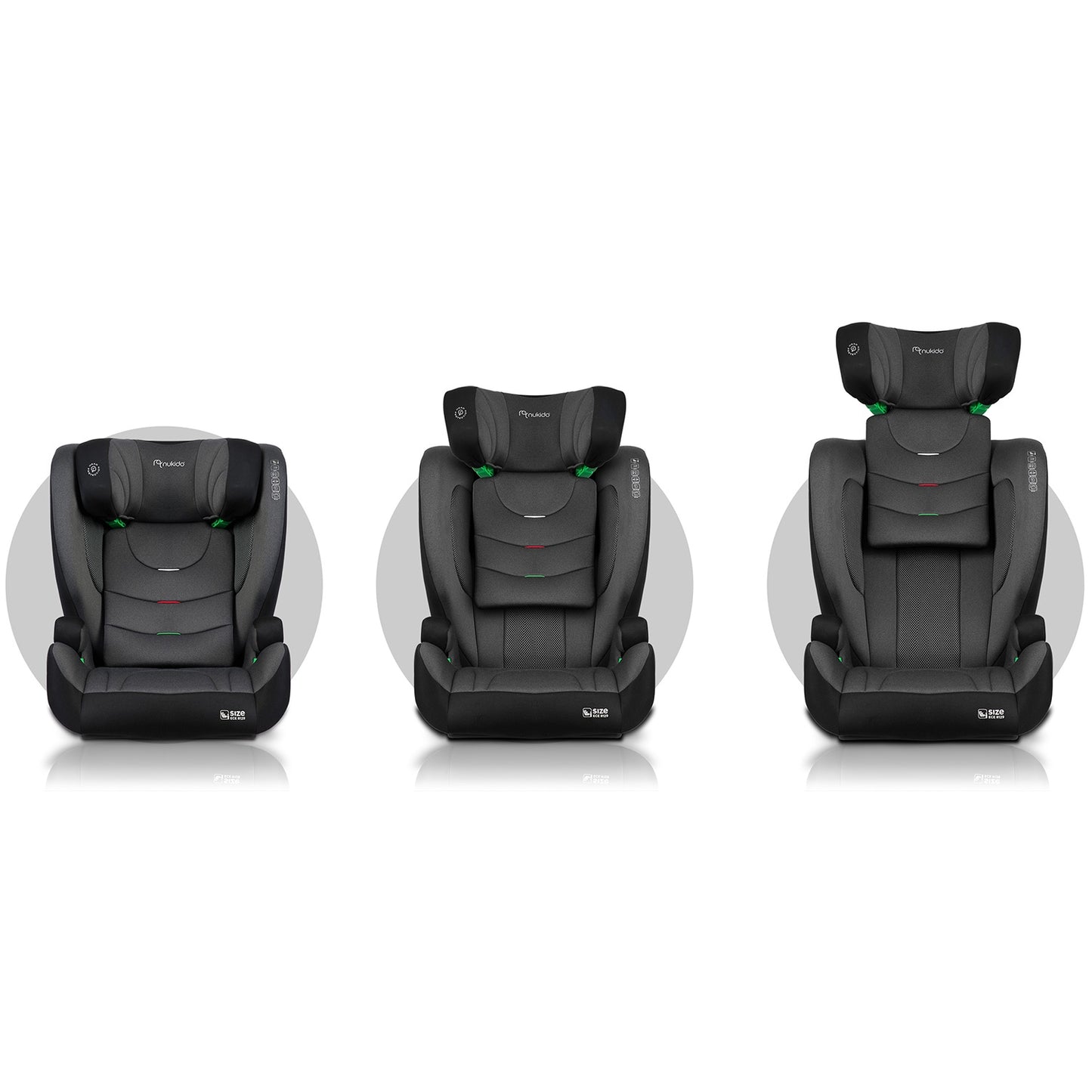Nukido Louis Soft Car Seat Black/Grey 15-36kg ISOFIX