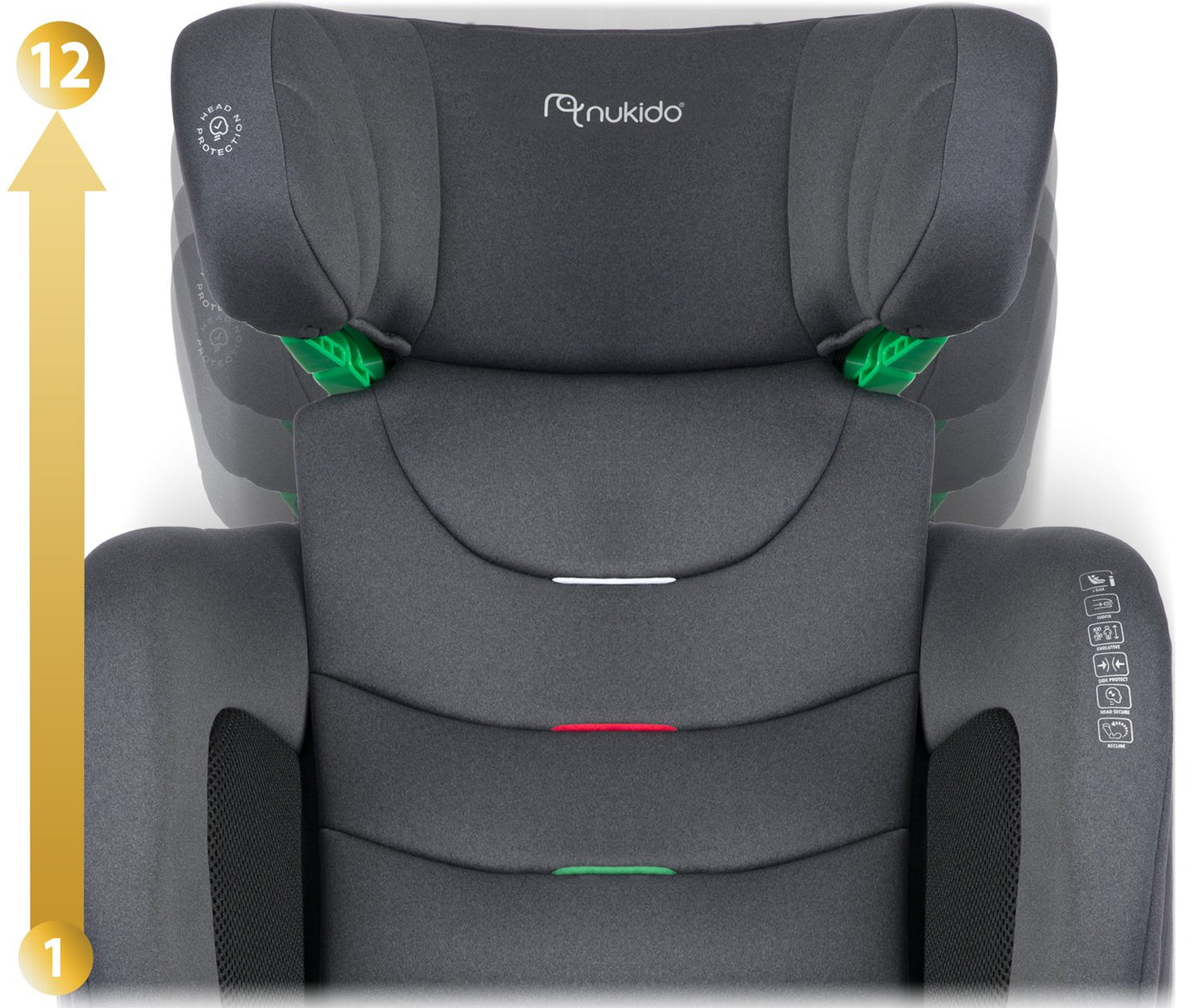 Nukido Louis Soft car seat grey15-36 kg ISOFIX