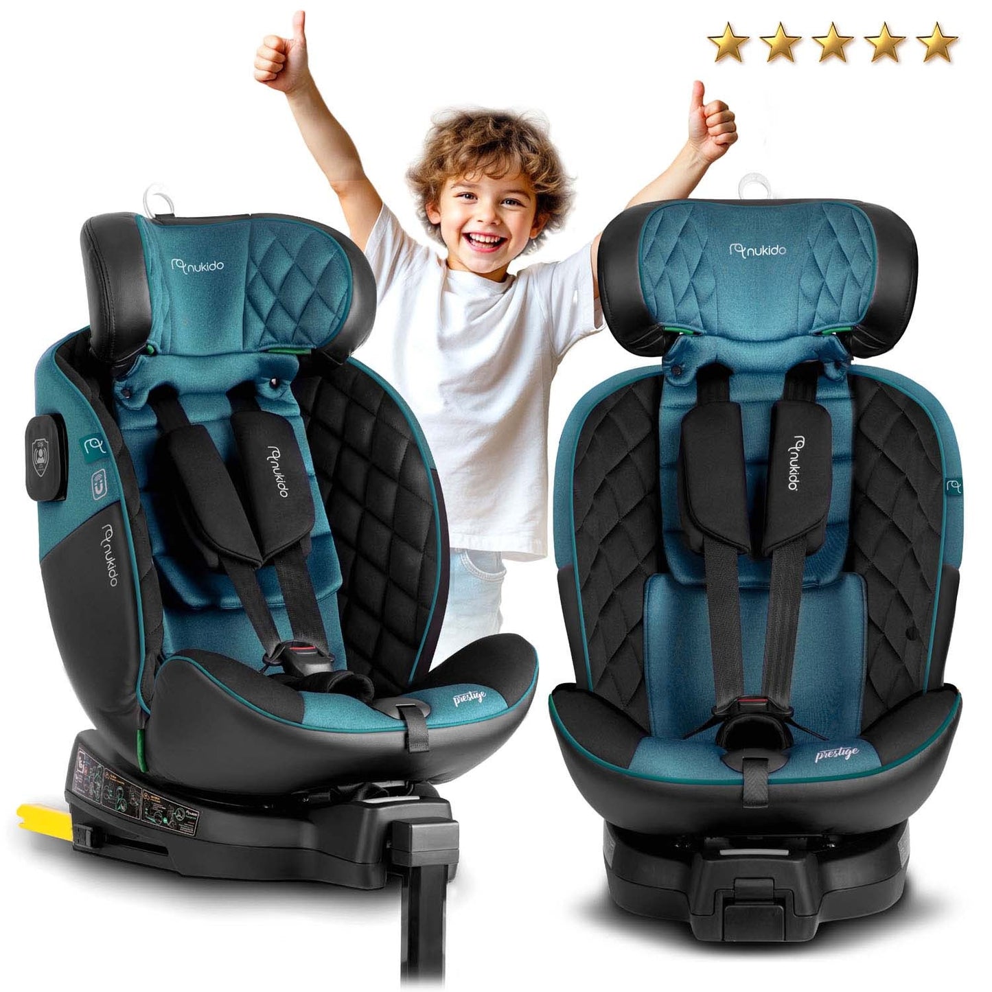 Nukido Prestige Line Car Seat Black/Blue 0-36kg ISOFIX