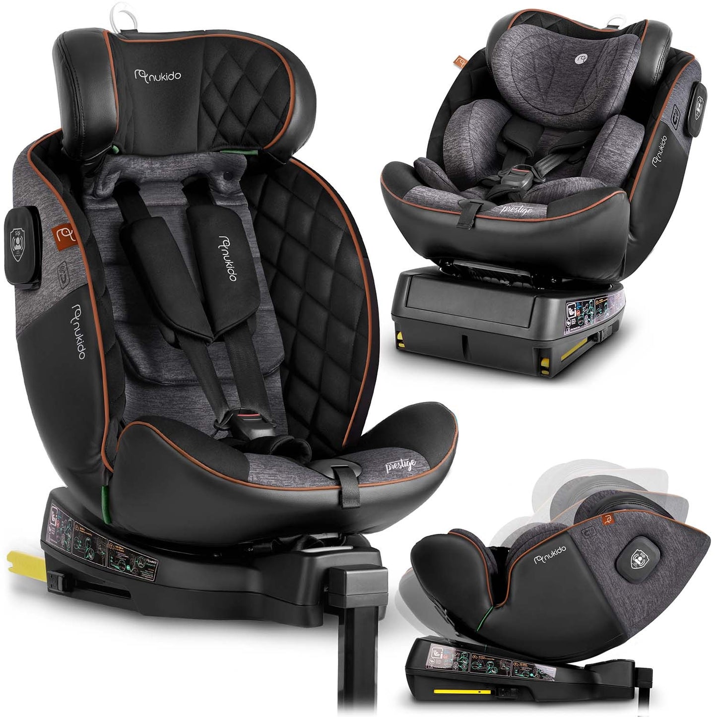 Nukido Prestige Line Car Seat Black/Grey 0-36kg ISOFIX