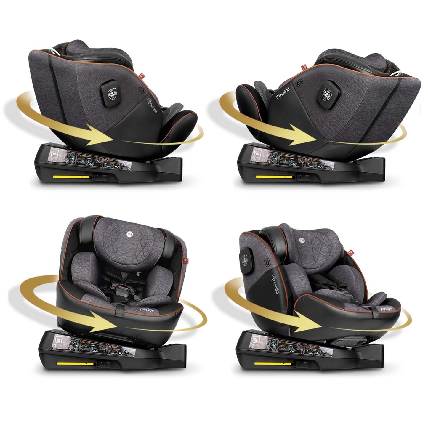 Nukido Prestige Line Car Seat Black/Grey 0-36kg ISOFIX