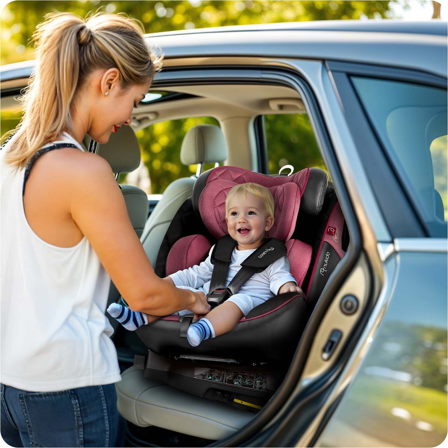Nukido Prestige Line Car Seat Black/Pink 0-36kg ISOFIX