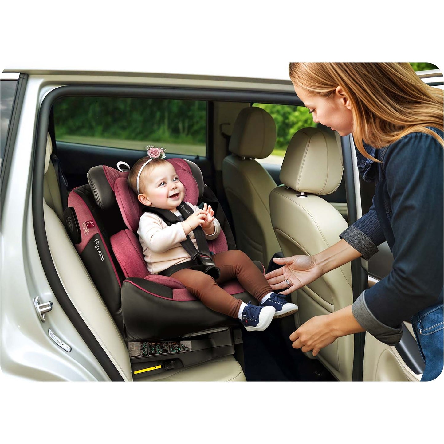 Nukido Prestige Line Car Seat Black/Pink 0-36kg ISOFIX