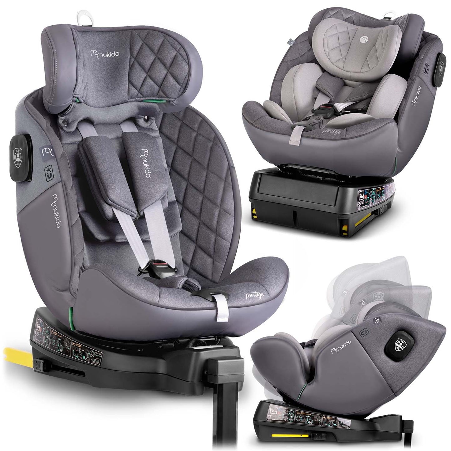 Nukido Prestige Line Car Seat Grey 0-36kg ISOFIX