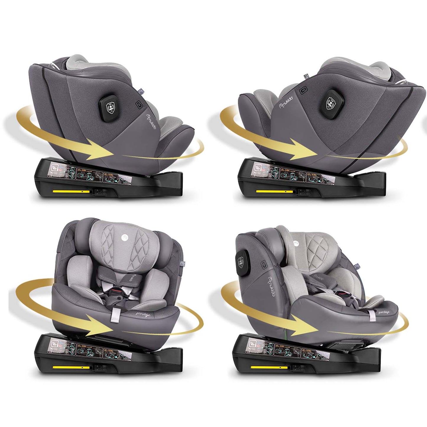 Nukido Prestige Line Car Seat Grey 0-36kg ISOFIX