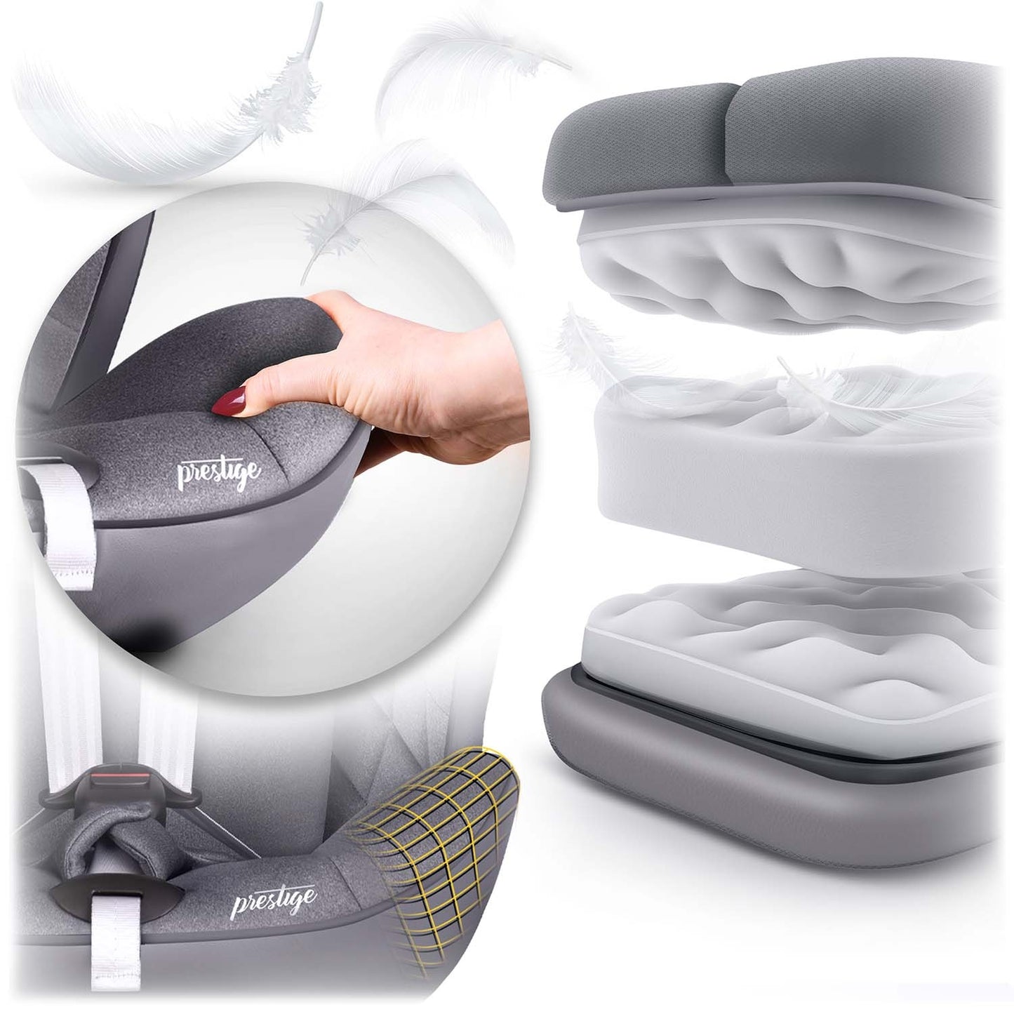 Nukido Prestige Line Car Seat Grey 0-36kg ISOFIX