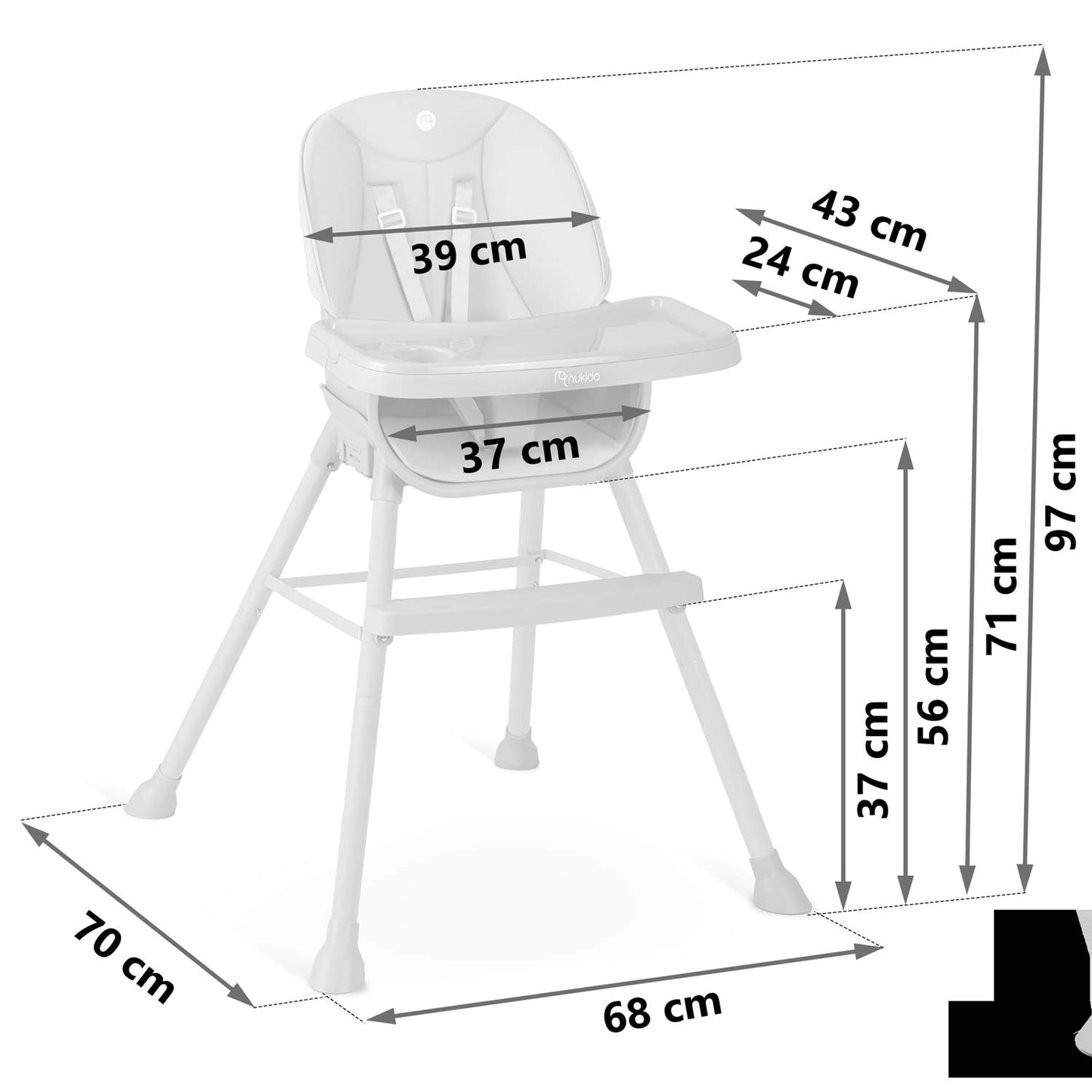 Nukido Tilo Beige Highchair