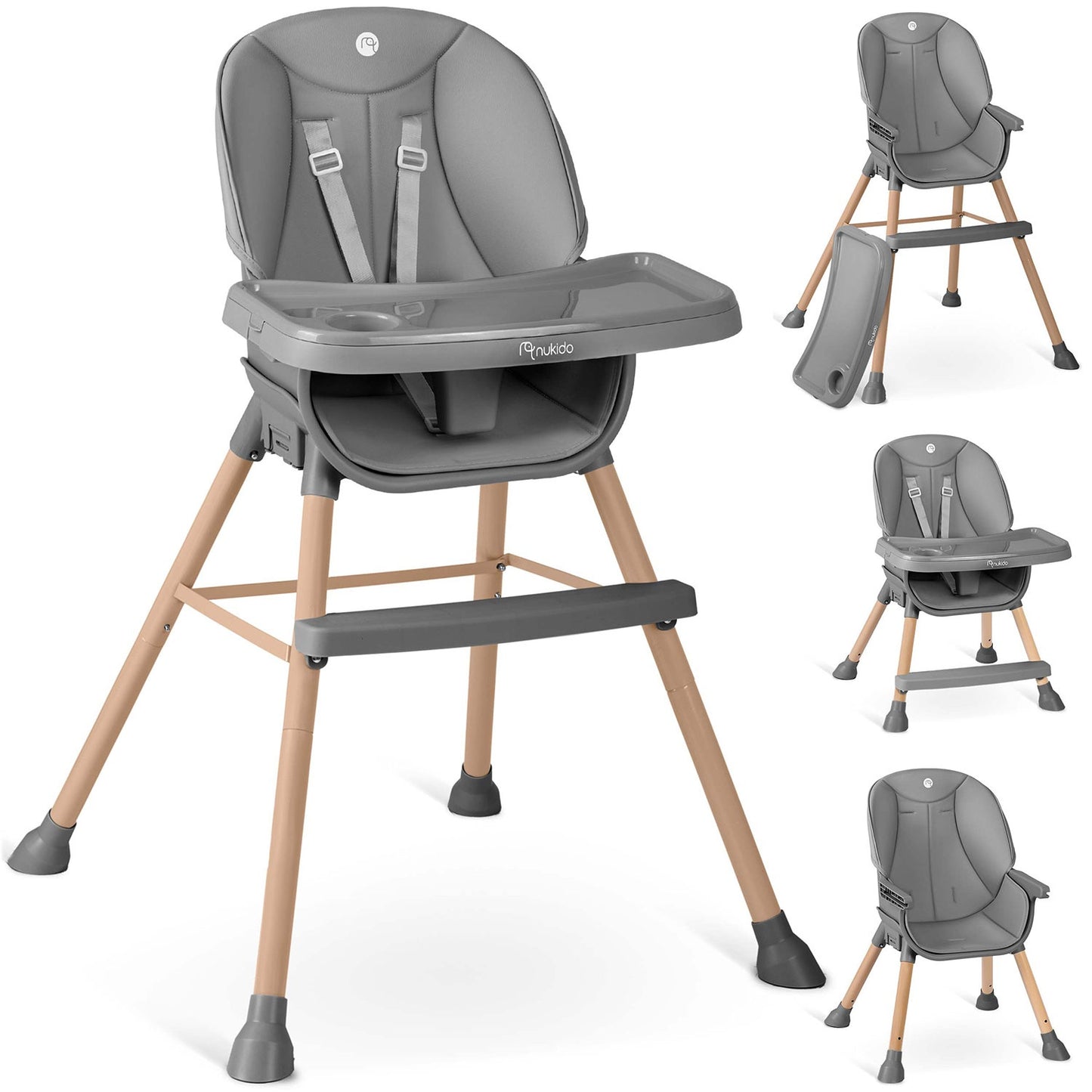 Nukido Tilo feeding chair, gray