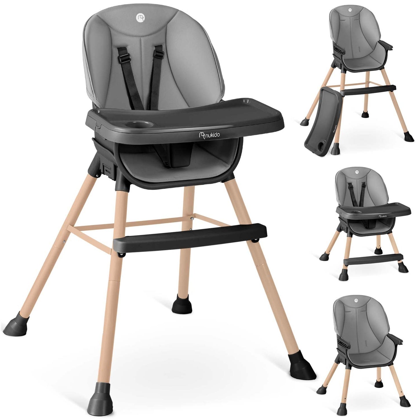 Nukido Tilo feeding chair gray-black